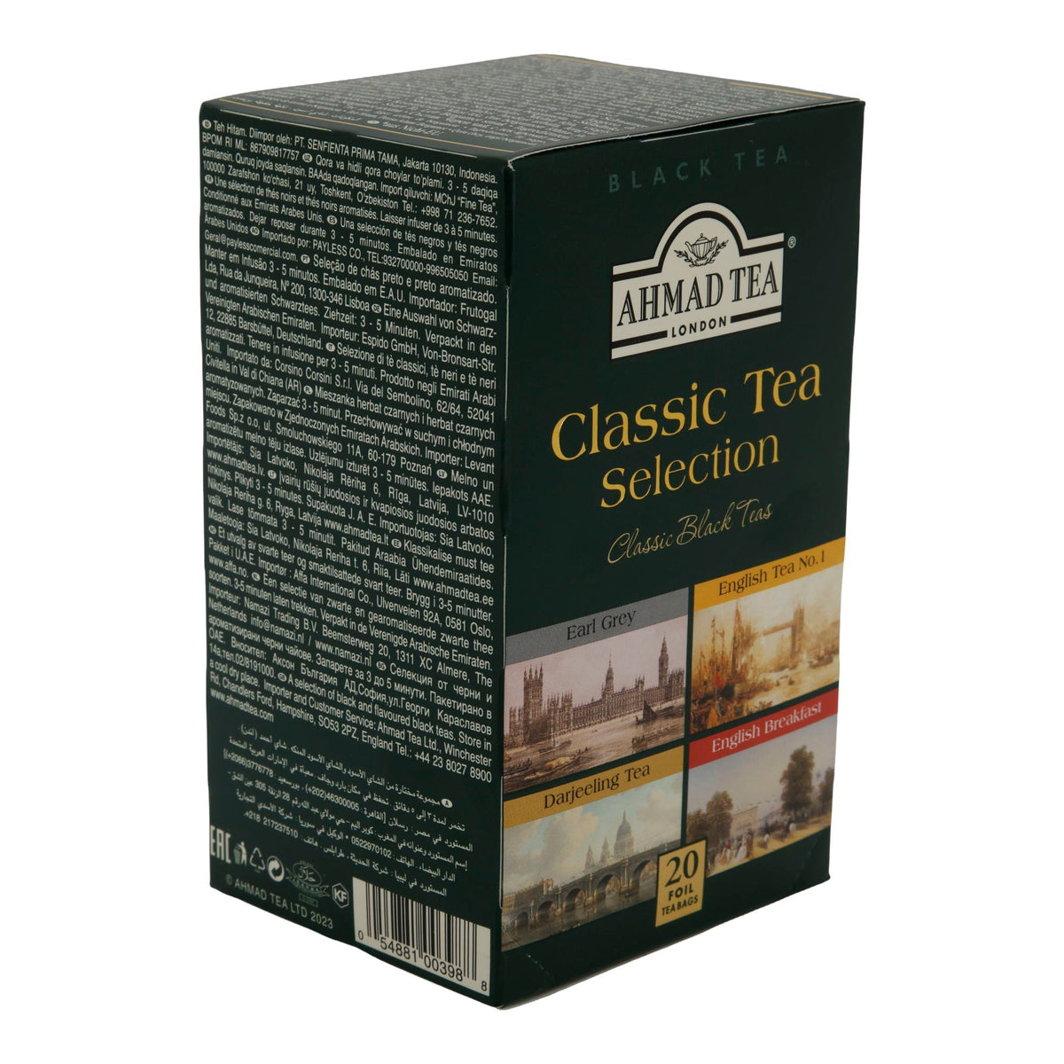Schwarztee-Auswahl Ahmad Tea | Classic Tea Selection | 4 Sorten – 20 Teebeutel | English Breakfast, Darjeeling, Earl Grey, Tea No. 1 AHMAD TEA