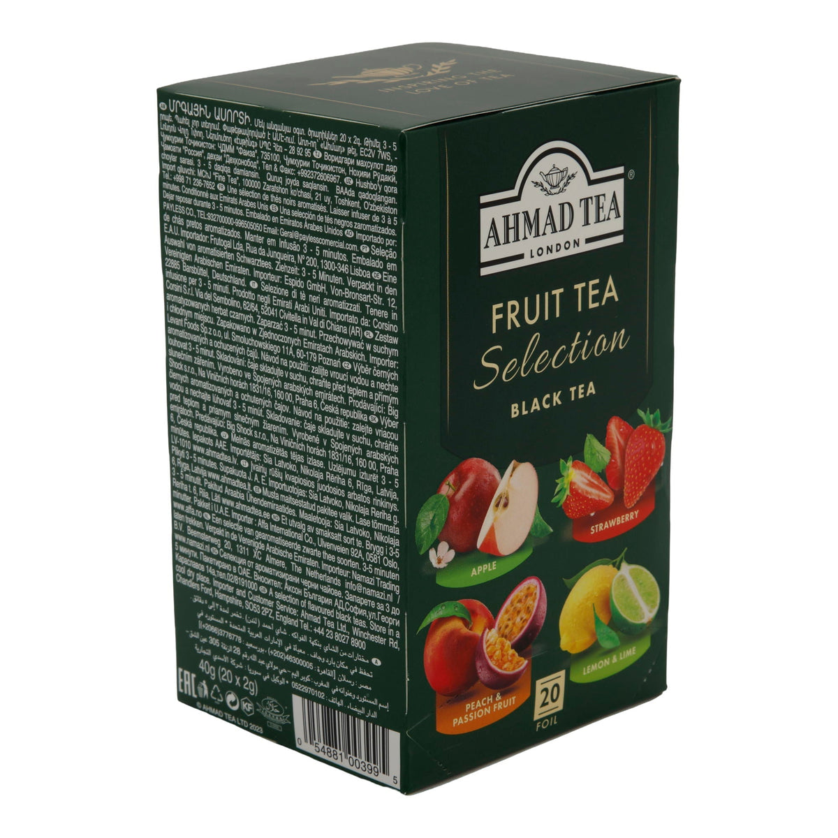 Schwarztee Auswahl Ahmad Tea | Fruit Tea Selection | 4 Fruchtsorten | 20 Teebeutel AHMAD TEA