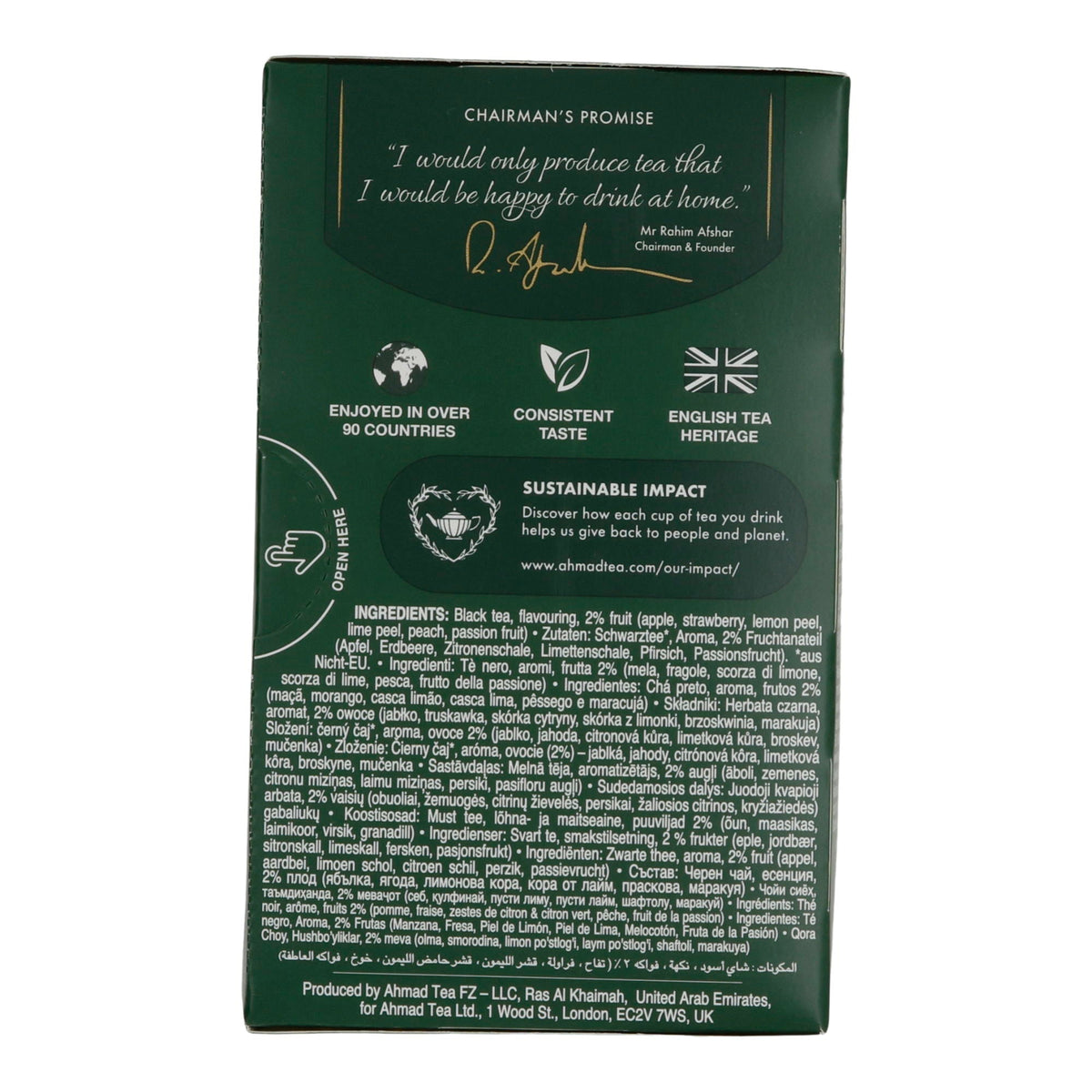 Schwarztee Auswahl Ahmad Tea | Fruit Tea Selection | 4 Fruchtsorten | 20 Teebeutel AHMAD TEA