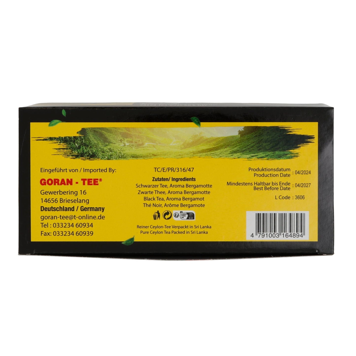 Tè nero Goran-Tee Mevlana | Miscela di lusso | Tè nero aromatico al bergamotto | 50 g (25 x 2 g)