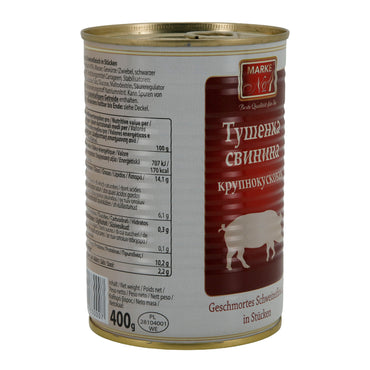 Schweinefleisch Marke No. 1 | Geschmort | in Stücken | 400 g