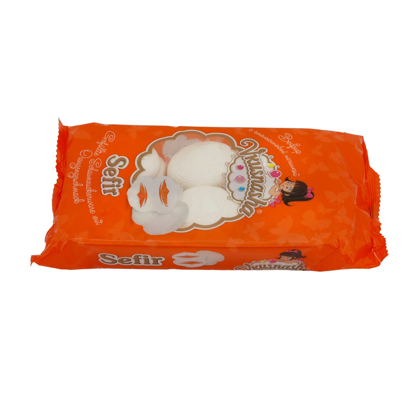 Sefir Vkusnasha | Schiuma zuccherata ripiena | Aroma d'arancia | 300 g