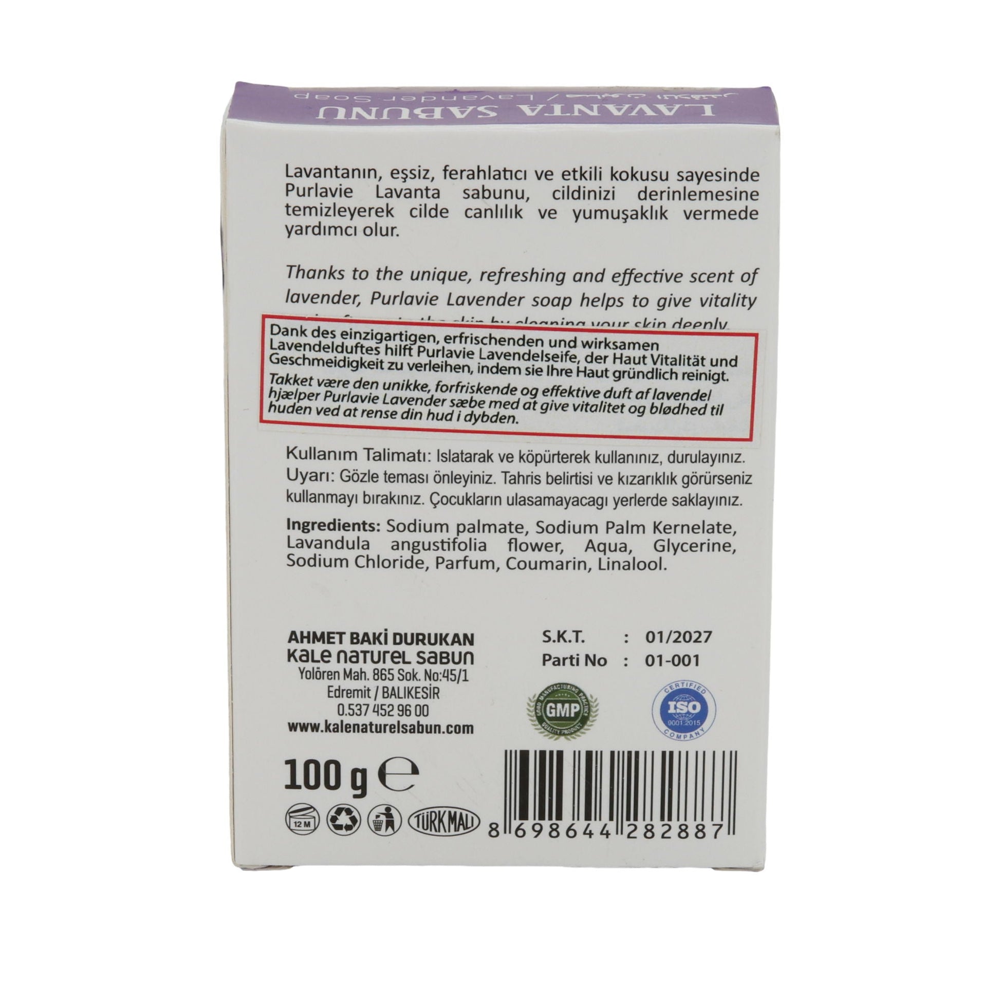 Seife Purlavie | Lavendelseife | Spendet Feuchtigkeit | 100 g - Taste Your World