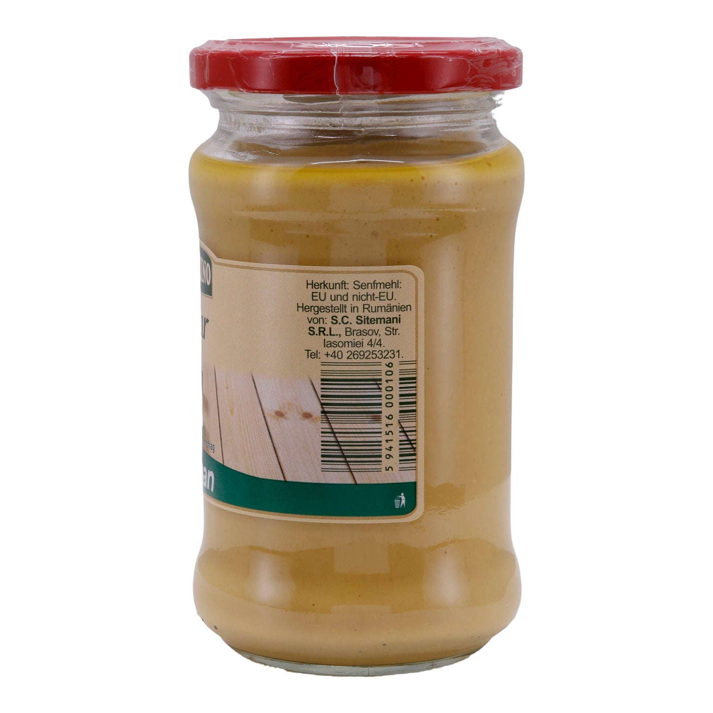 Senf Mustardino Muștar cu Hrean | Mit Meerrettich veredelter Senf | 280 g