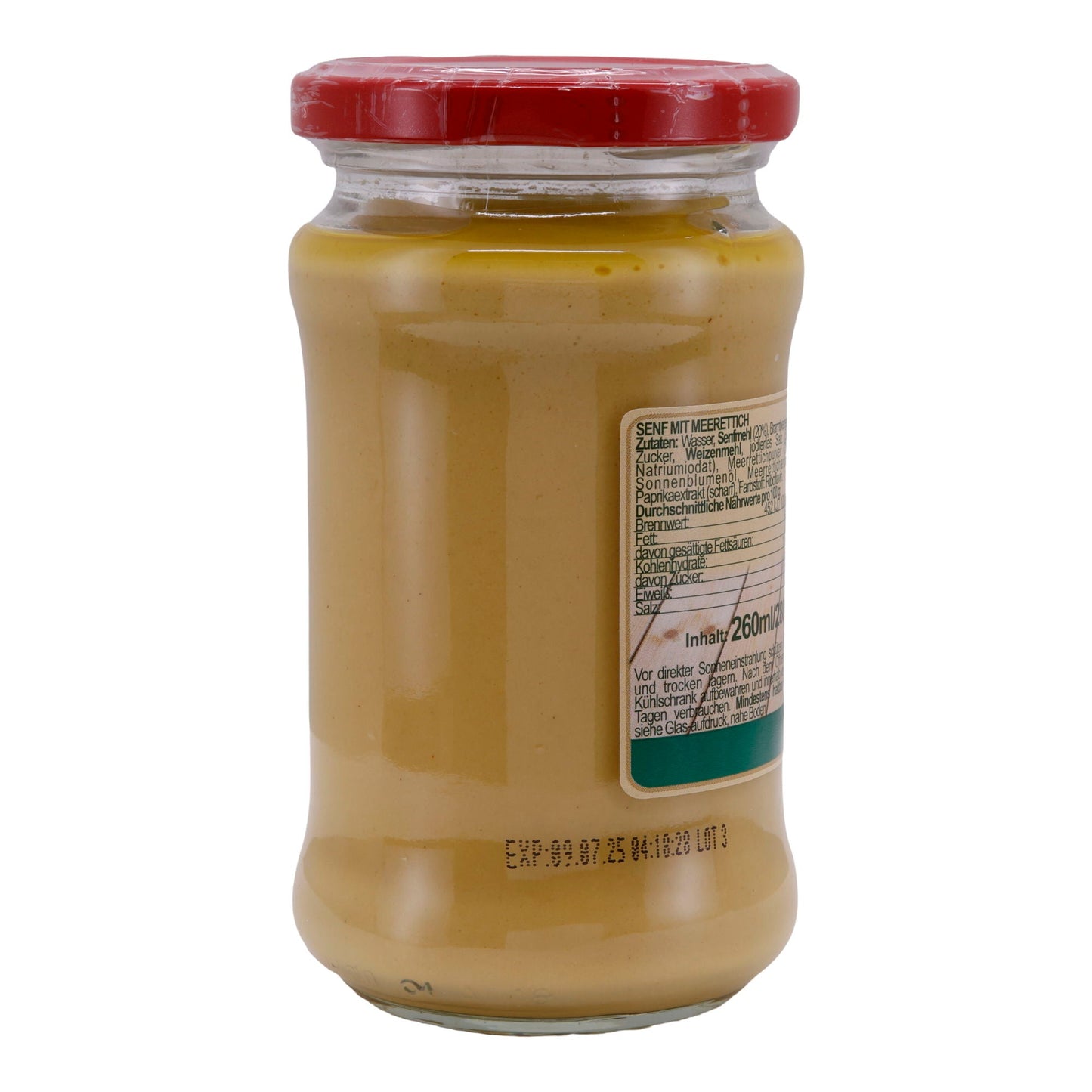 Senf Mustardino Muștar cu Hrean | Mit Meerrettich veredelter Senf | 280 g