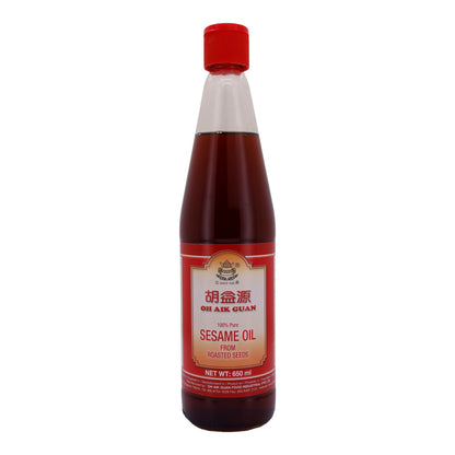 Sesamolie Oh Aik Guan | 100% pure sesamolie | Van geroosterde zaden | 650 ml