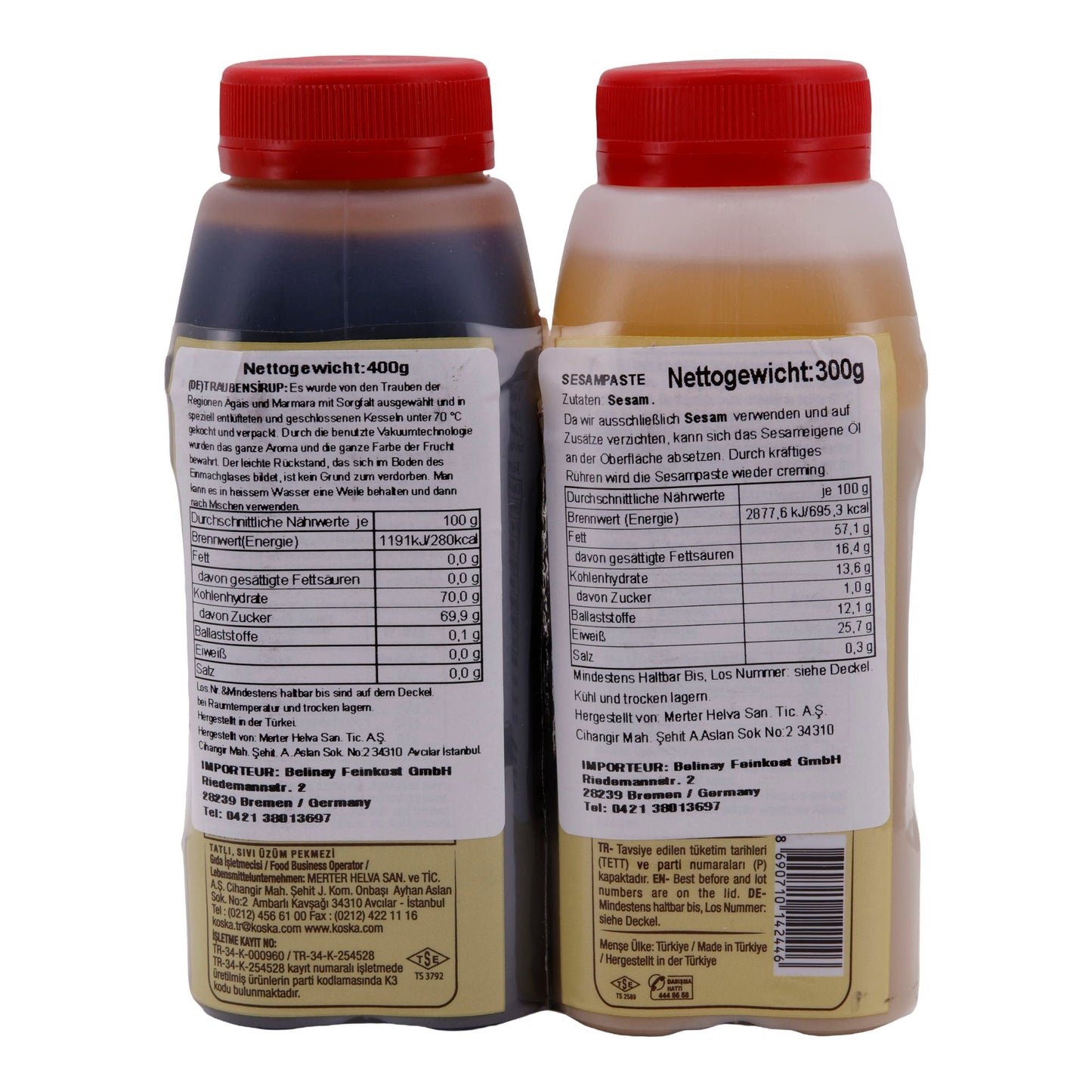 Sesampasta & Druivensiroop Koska | Tahin & Üzüm Pekmezi Set | Klassiekers van de Turkse keuken | 300 g & 400 g