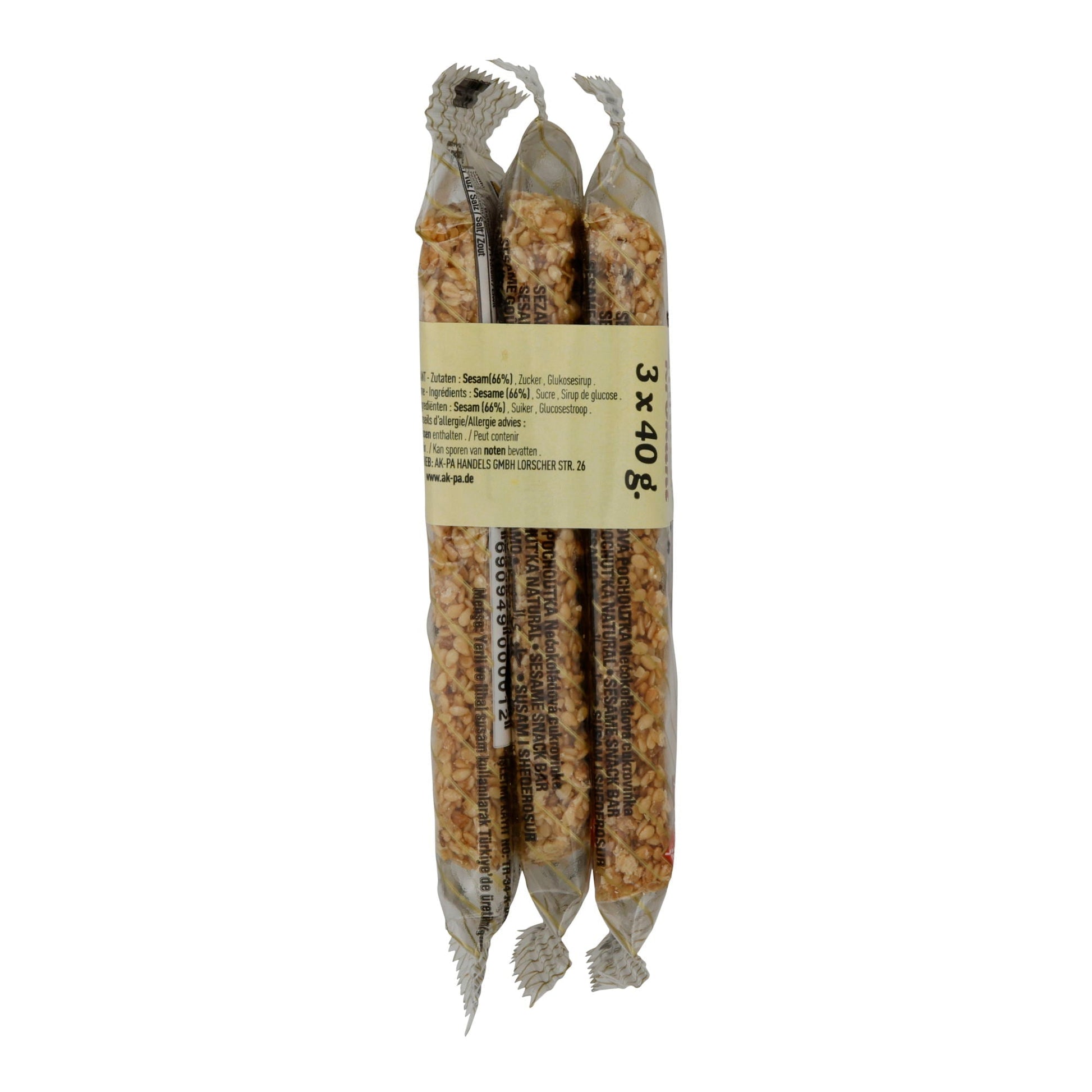Sesamriegel Tempo | Sesam Krokant | Süß, 3 x 40g | 120g TEMPO