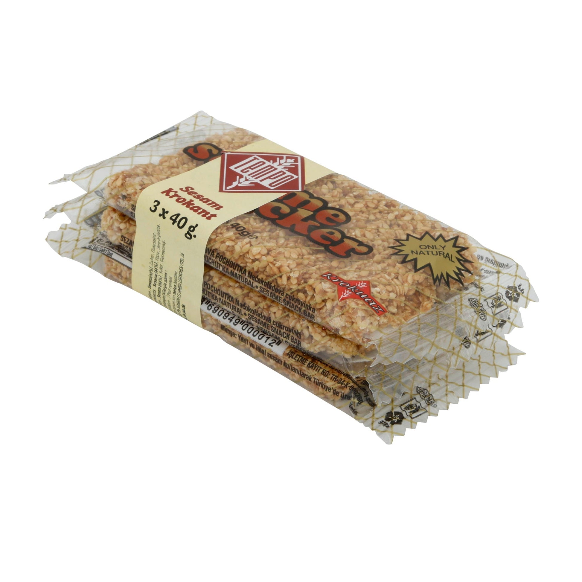 Sesamriegel Tempo | Sesam Krokant | Süß, 3 x 40g | 120g TEMPO