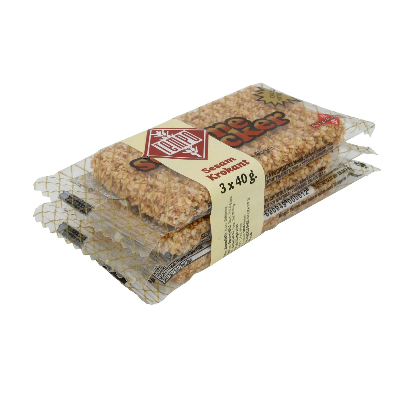 Sesamriegel Tempo | Sesam Krokant | Süß, 3 x 40g | 120g TEMPO