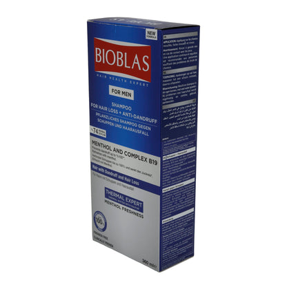 Shampoo Bioblas For Men | Contro Forfora & Caduta dei Capelli Mentolo | 360 ml