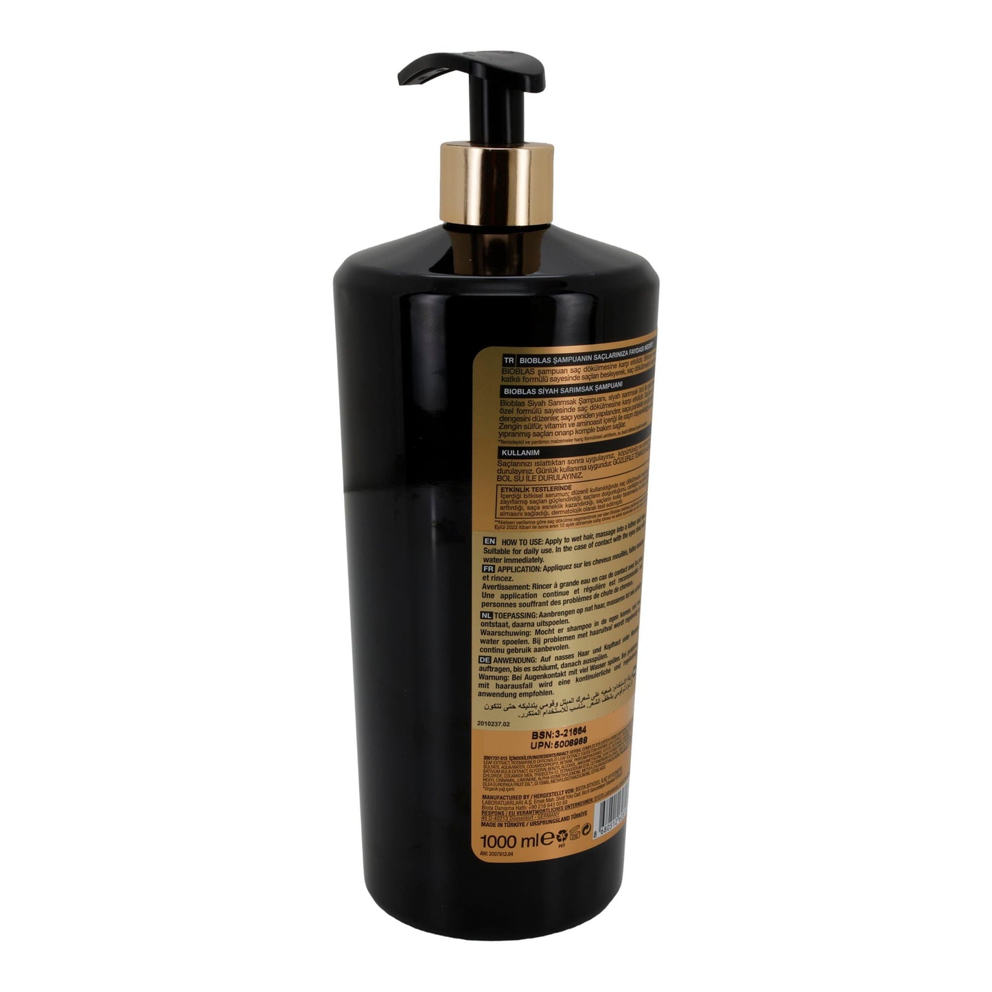 Shampoo Bioblas Professional | Shampoo per capelli | Con aglio nero | 1000 ml