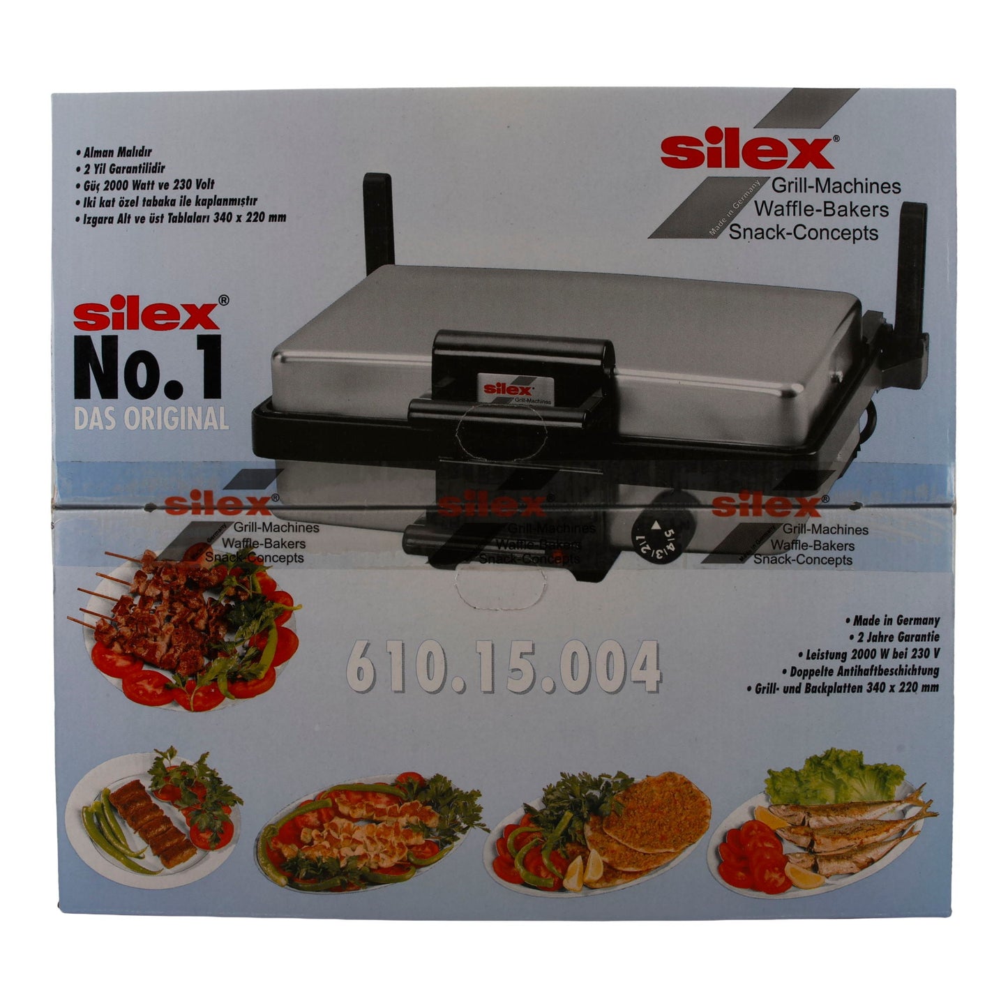 Silex No.1 Kontaktgrill 610.15.004 – 2000 W, Doppel - Antihaft, 34 × 22 cm - Taste Your World