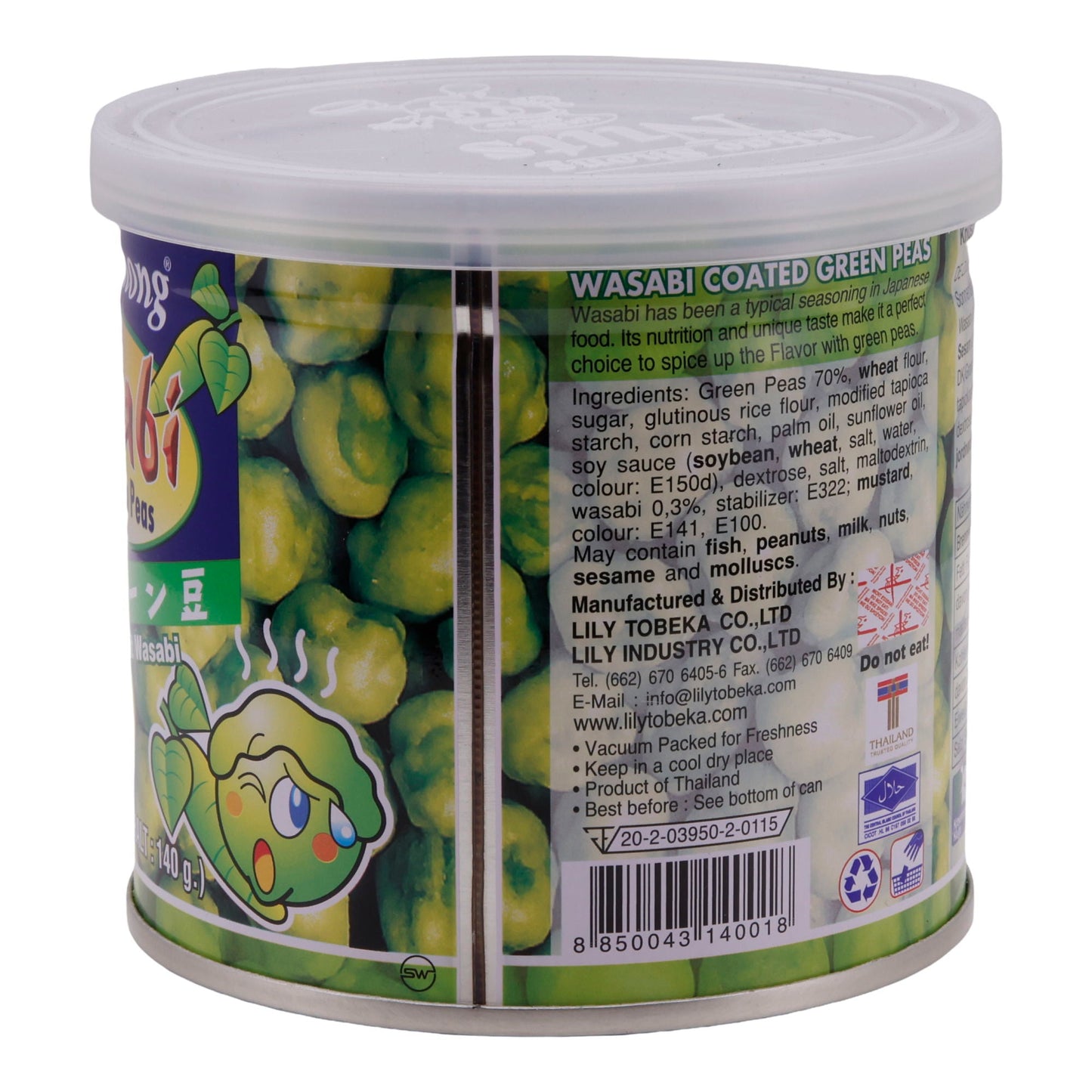 Snack Khao Shong | Wasabi Grüne Erbsen | Knusprig, würzig | 140 g