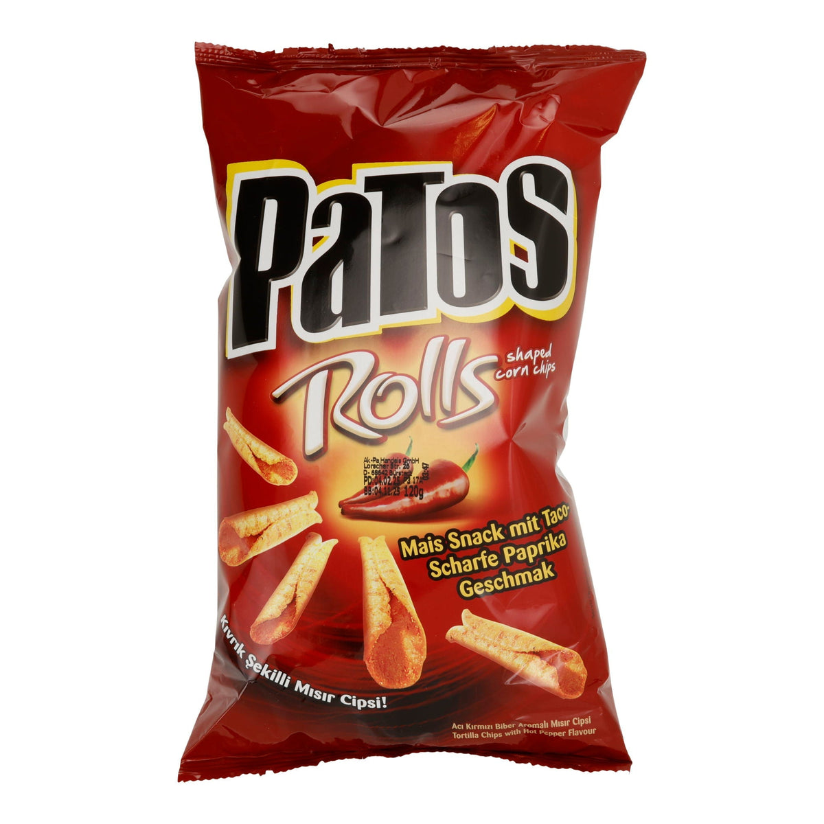 Snack Patos Rolls | Snack | Pikante Snacks mit Acili Würze | 120 g