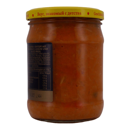 Soljanka Steinhauer | Eintopf mit Sauerkraut | Mit Gemüse und Salzgurken | 480 g Glas