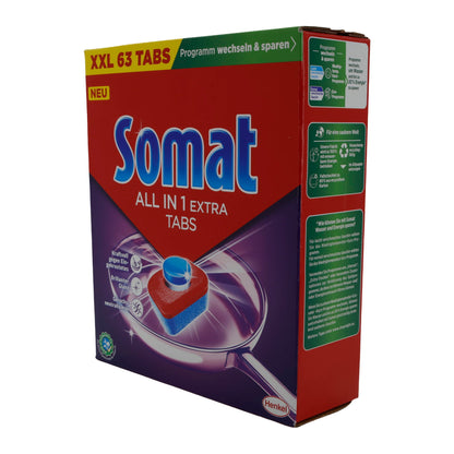 Somat Spülmaschinentabs | All in 1 Extra | 63 Tabs | 1,045 kg