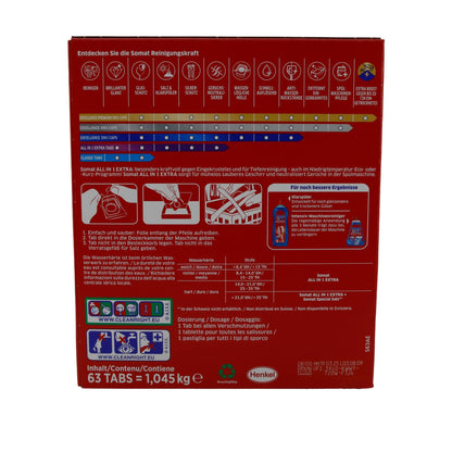 Somat Spülmaschinentabs | All in 1 Extra | 63 Tabs | 1,045 kg