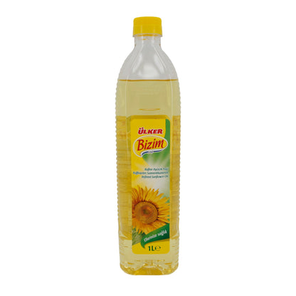 Sonnenblumenöl Ülker Bizim | Raffiniert | aus der Türkei | 1 Liter Flasche