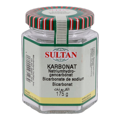 Sultan Sodium Bicarbonate - Baking Soda, 175 g Glass 
