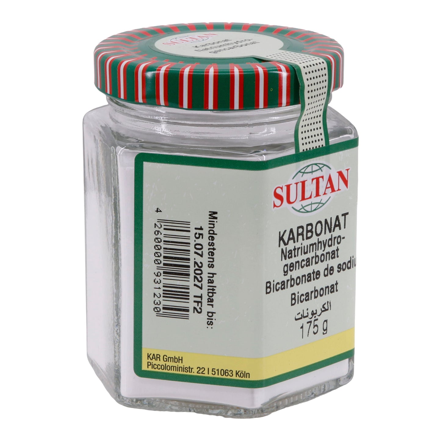 Sultan Sodium Bicarbonate - Baking Soda, 175 g Glass 