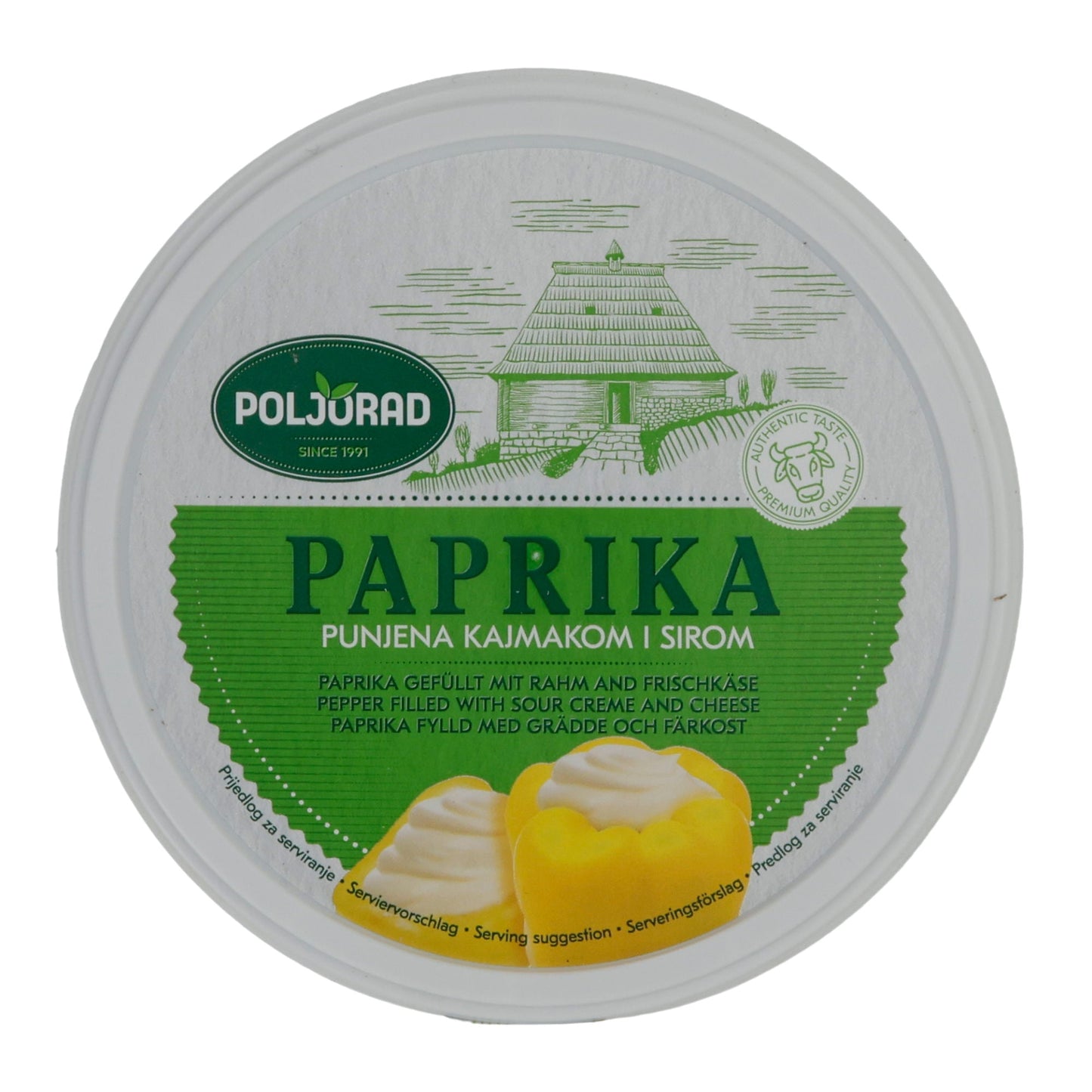 Spezialität Paprika gefüllt | Mit Rahm und Frischkäse | Würzig aus Bosnien | 500 g POLJORAD