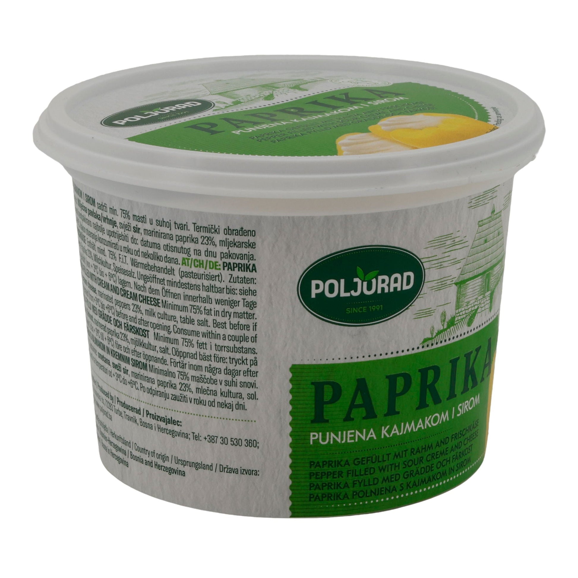 Spezialität Paprika gefüllt | Mit Rahm und Frischkäse | Würzig aus Bosnien | 500 g POLJORAD