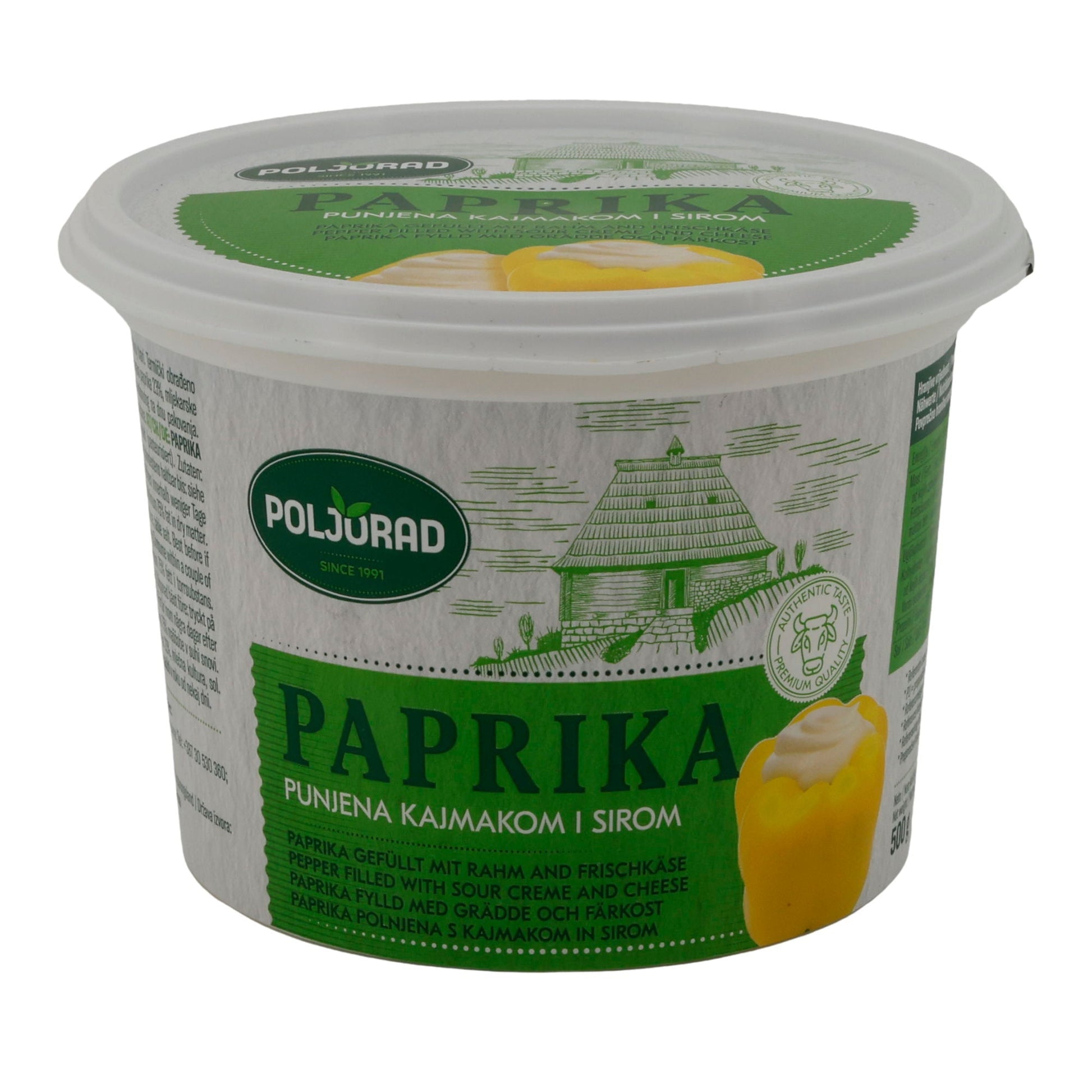 Spezialität Paprika gefüllt | Mit Rahm und Frischkäse | Würzig aus Bosnien | 500 g POLJORAD