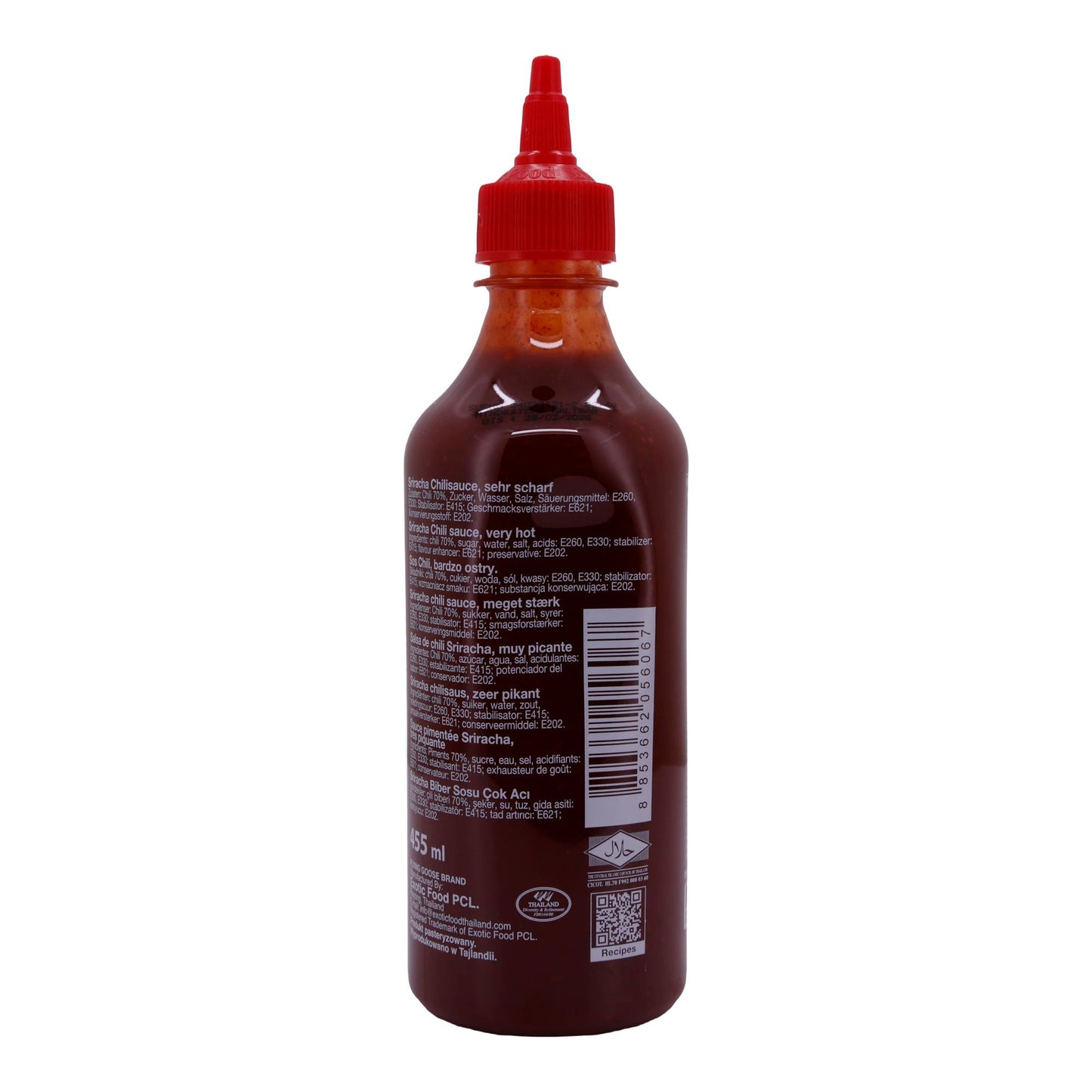 Sriracha Chilisauce Extra Scharf Flying Goose | Intensiver Geschmack für scharfe Gerichte | 455 ml