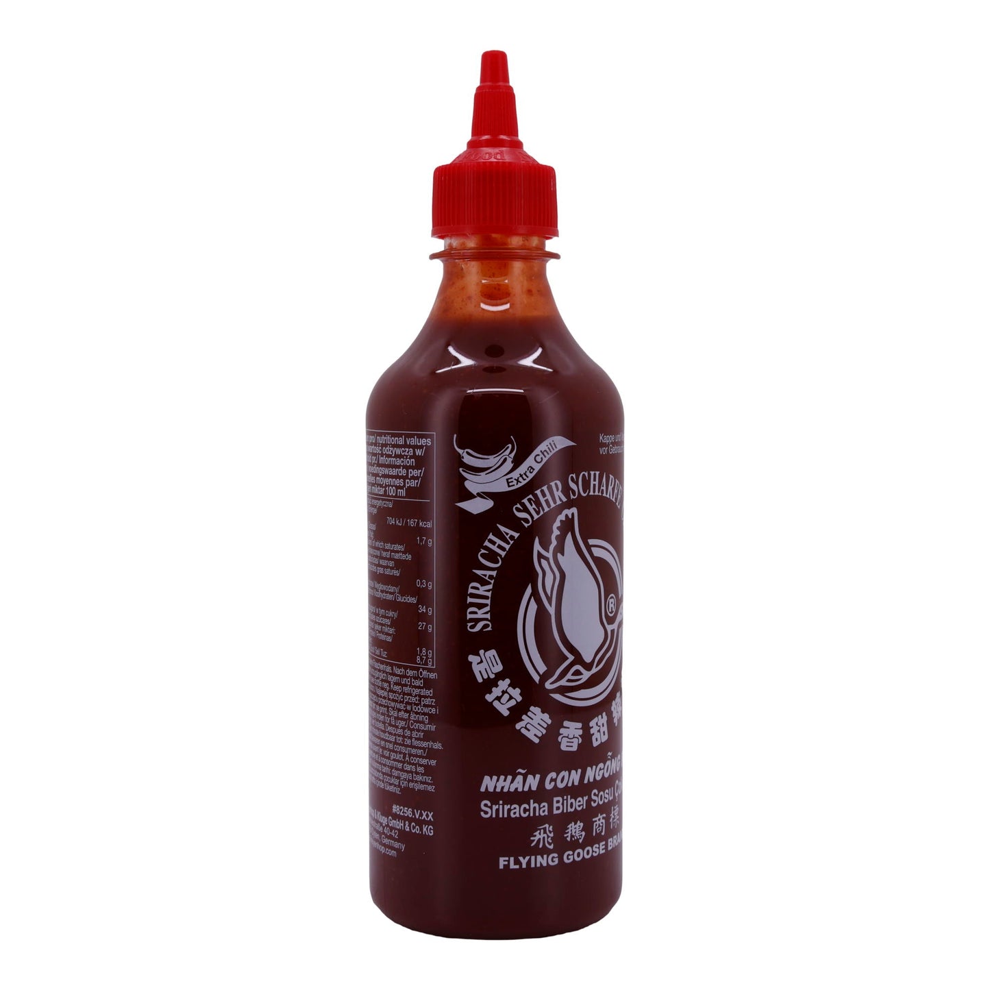 Sriracha Chilisauce Extra Scharf Flying Goose | Intensiver Geschmack für scharfe Gerichte | 455 ml