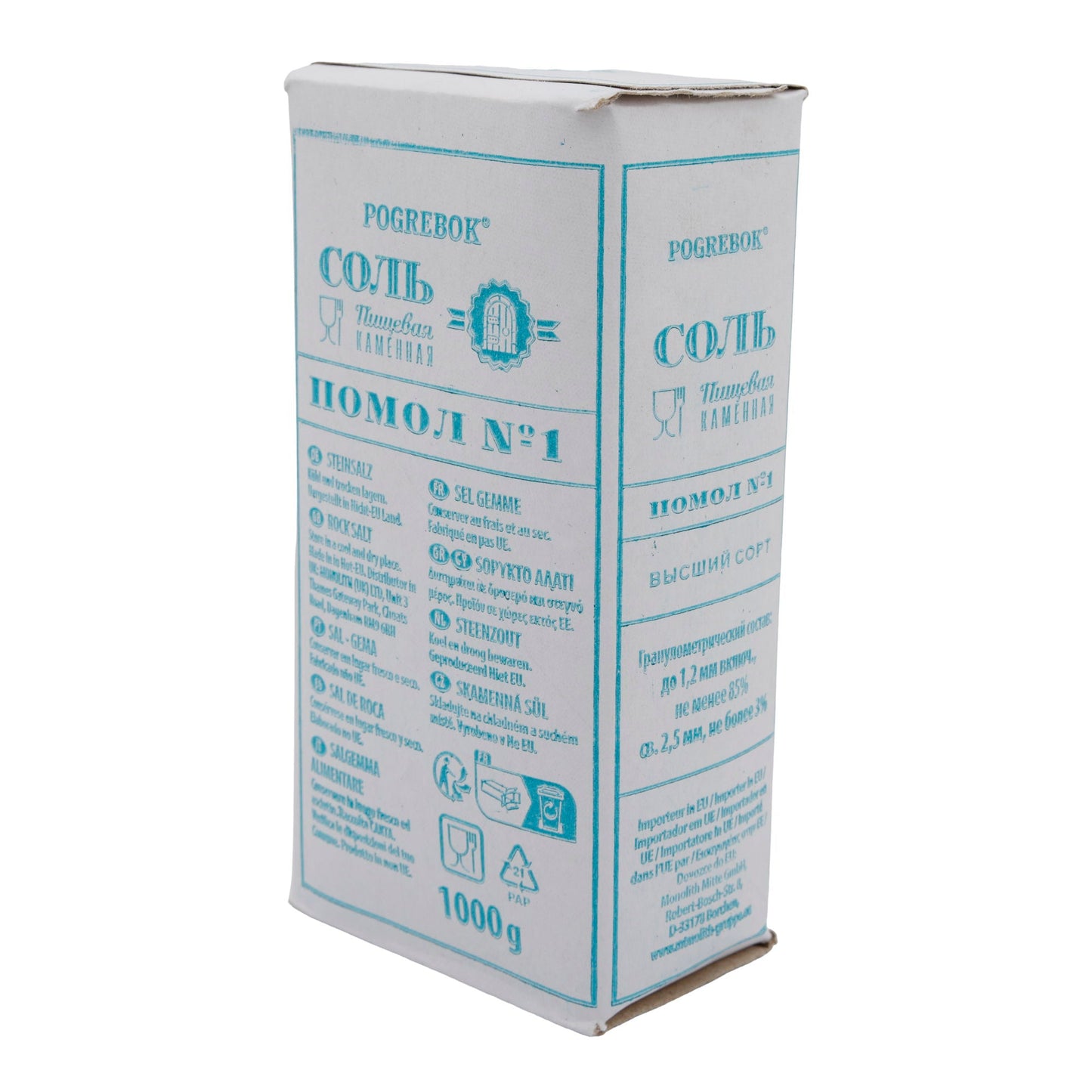 Steinsalz Pogrebok | Gewürz | Hochwertiges Salz für die Küche | 1000g