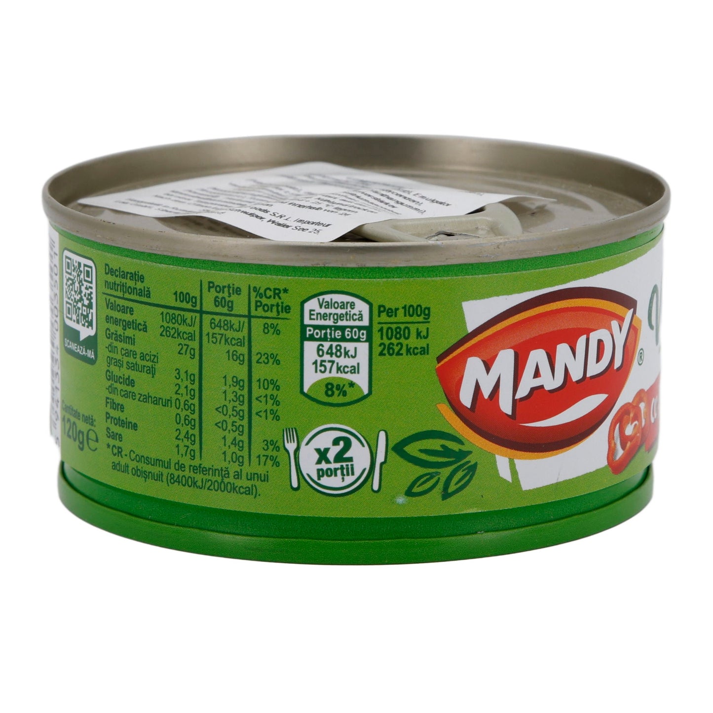 Streichcreme Mandy Vegetal | Vegetarisch | Mit Paprika | 120 g