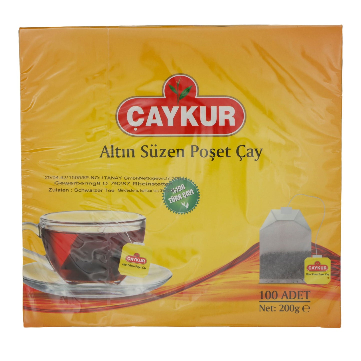 Tee Çaykur | Altın Süzen Poşet Çay | Traditioneller türkischer Schwarztee, 100 Teebeutel | 200 g