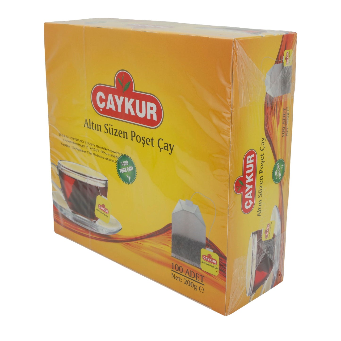 Tee Çaykur | Altın Süzen Poşet Çay | Traditioneller türkischer Schwarztee, 100 Teebeutel | 200 g