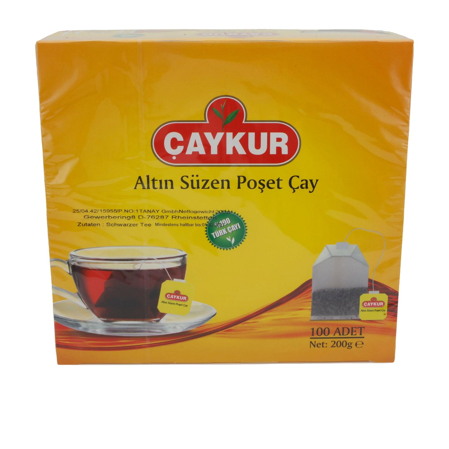 Tee Çaykur | Altın Süzen Poşet Çay | Traditioneller türkischer Schwarztee, 100 Teebeutel | 200 g