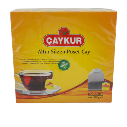 Tee Çaykur | Altın Süzen Poşet Çay | Traditioneller türkischer Schwarztee, 100 Teebeutel | 200 g