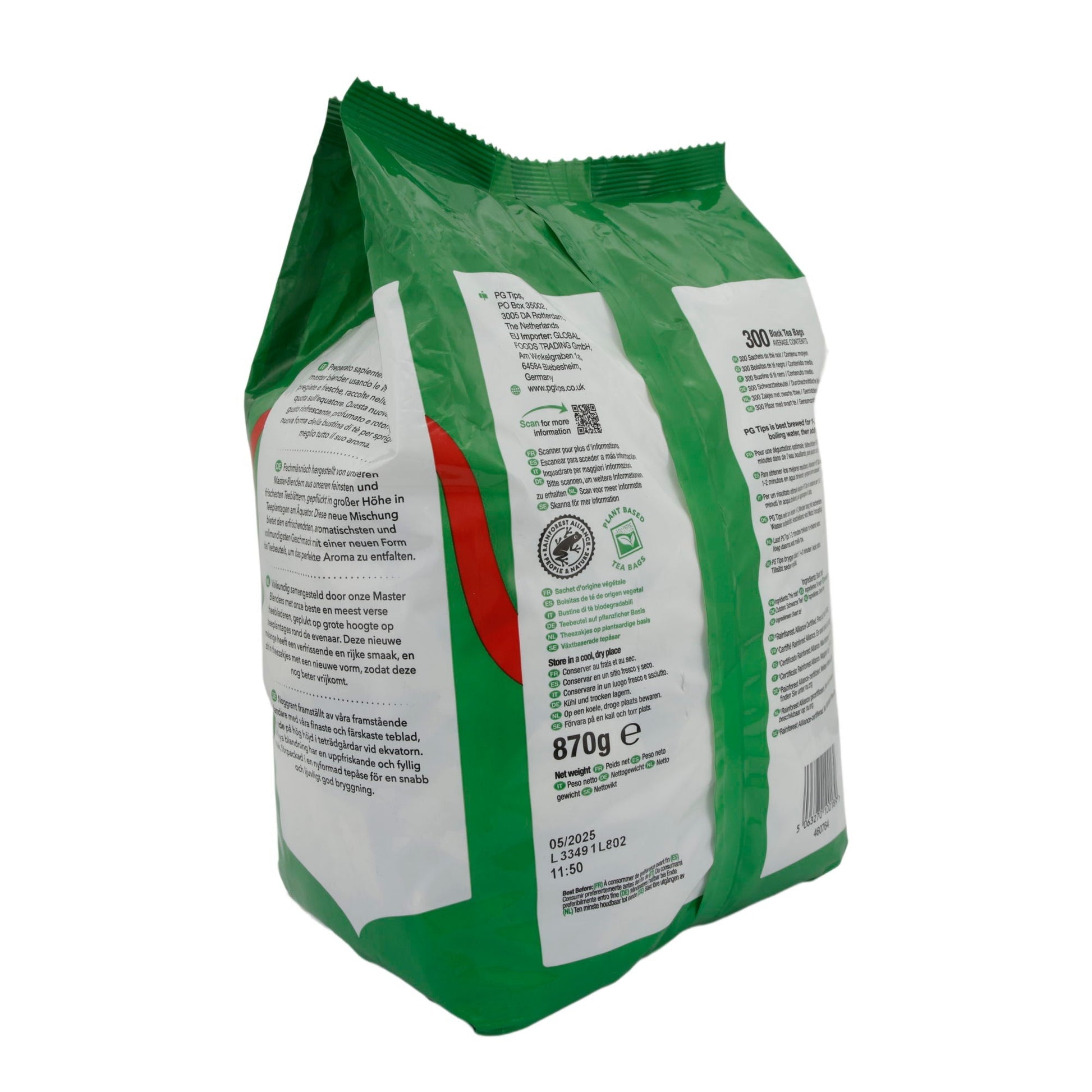 Tee PG Tips | Original Schwarzer Tee | 300 Teebeutel – Aromatisch für Ihre Teezeit | 870g PG