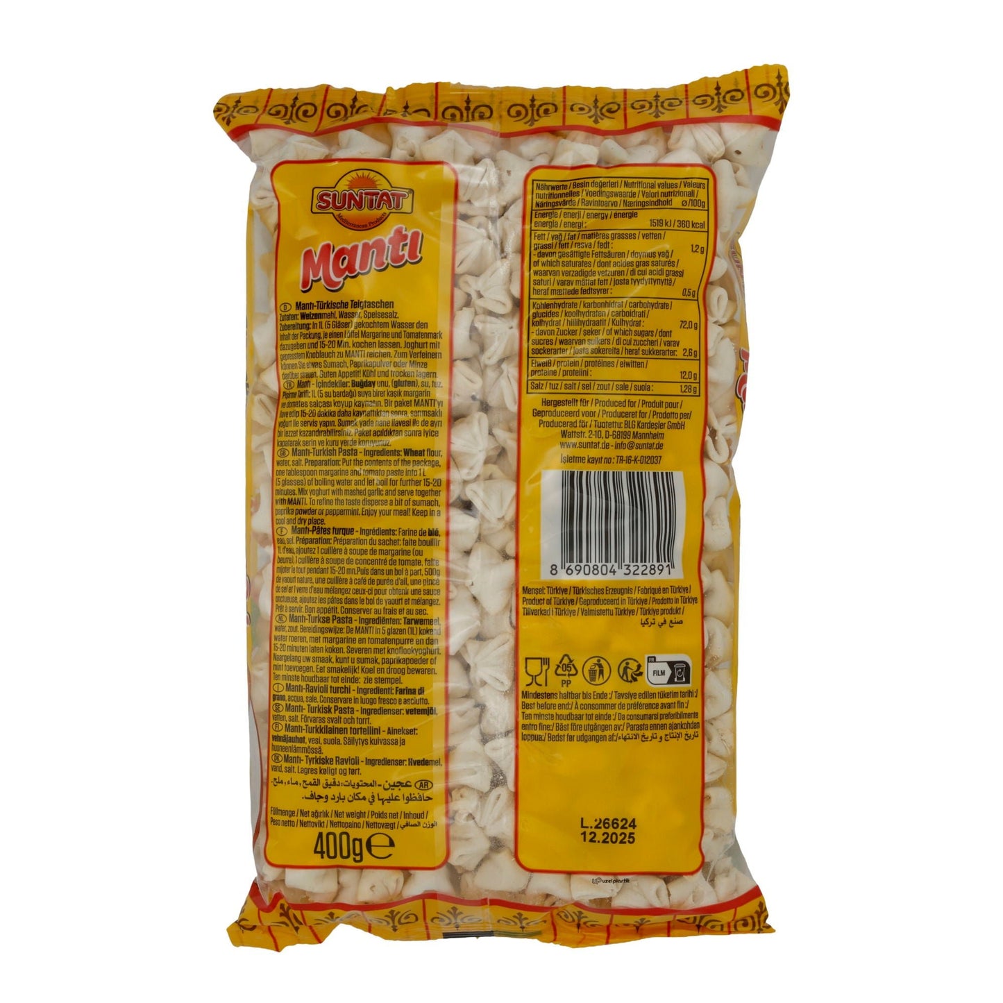 Teigtaschen Suntat | Manti | Türkisch, traditionell | 400 g