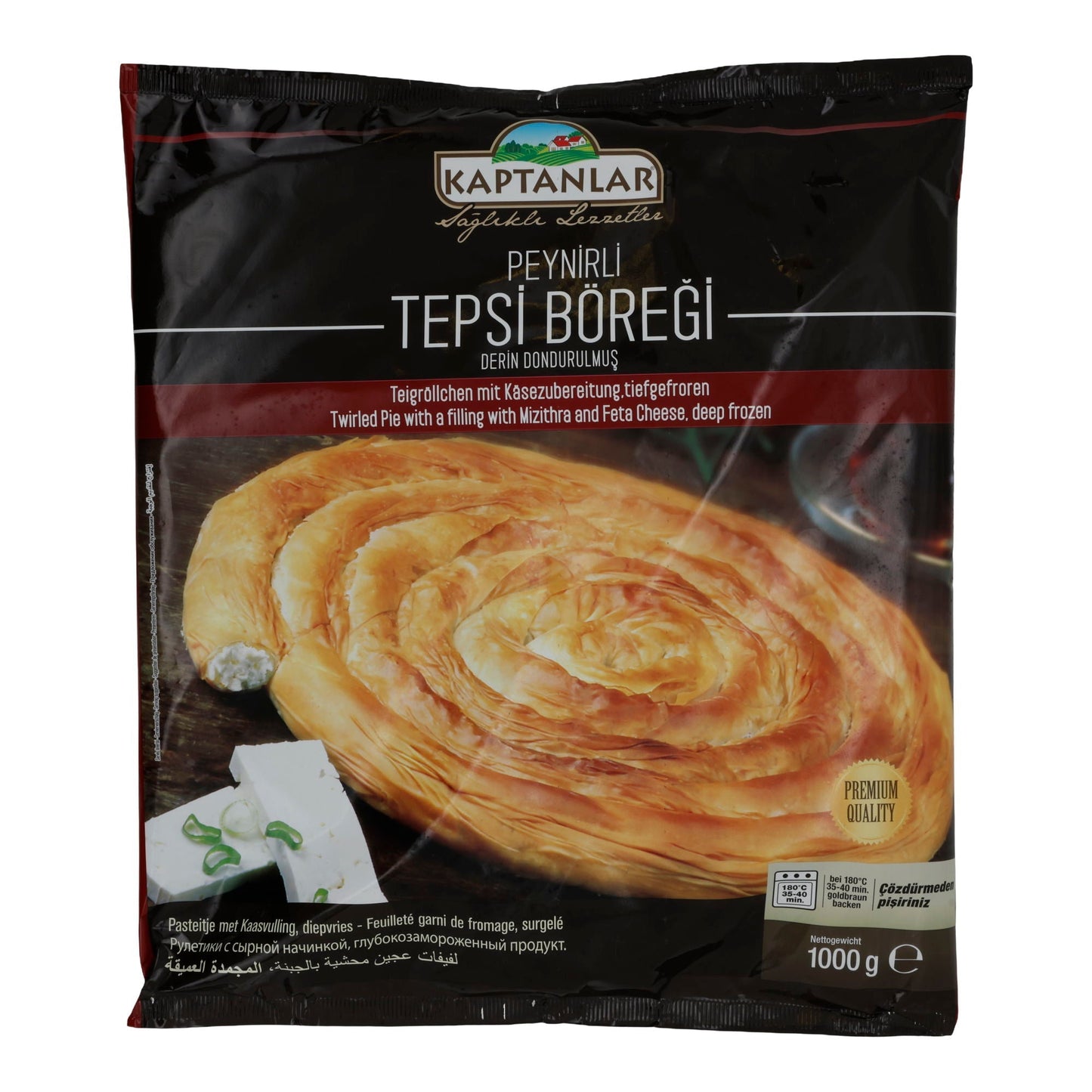 Tepsi Böreği Kaptanlar | Börekrolle | Mit Mizithra- und Feta-Käsefüllung, tiefgefroren | 1000 g KAPTANLAR