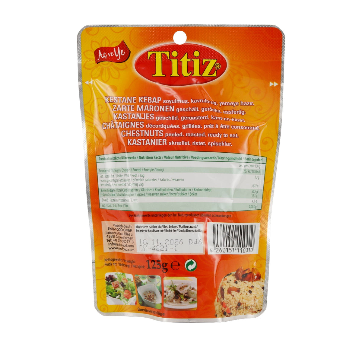 Titiz | Kestane Kebap – Zarte Maronen | geschält, geröstet & essfertig | 125 g
