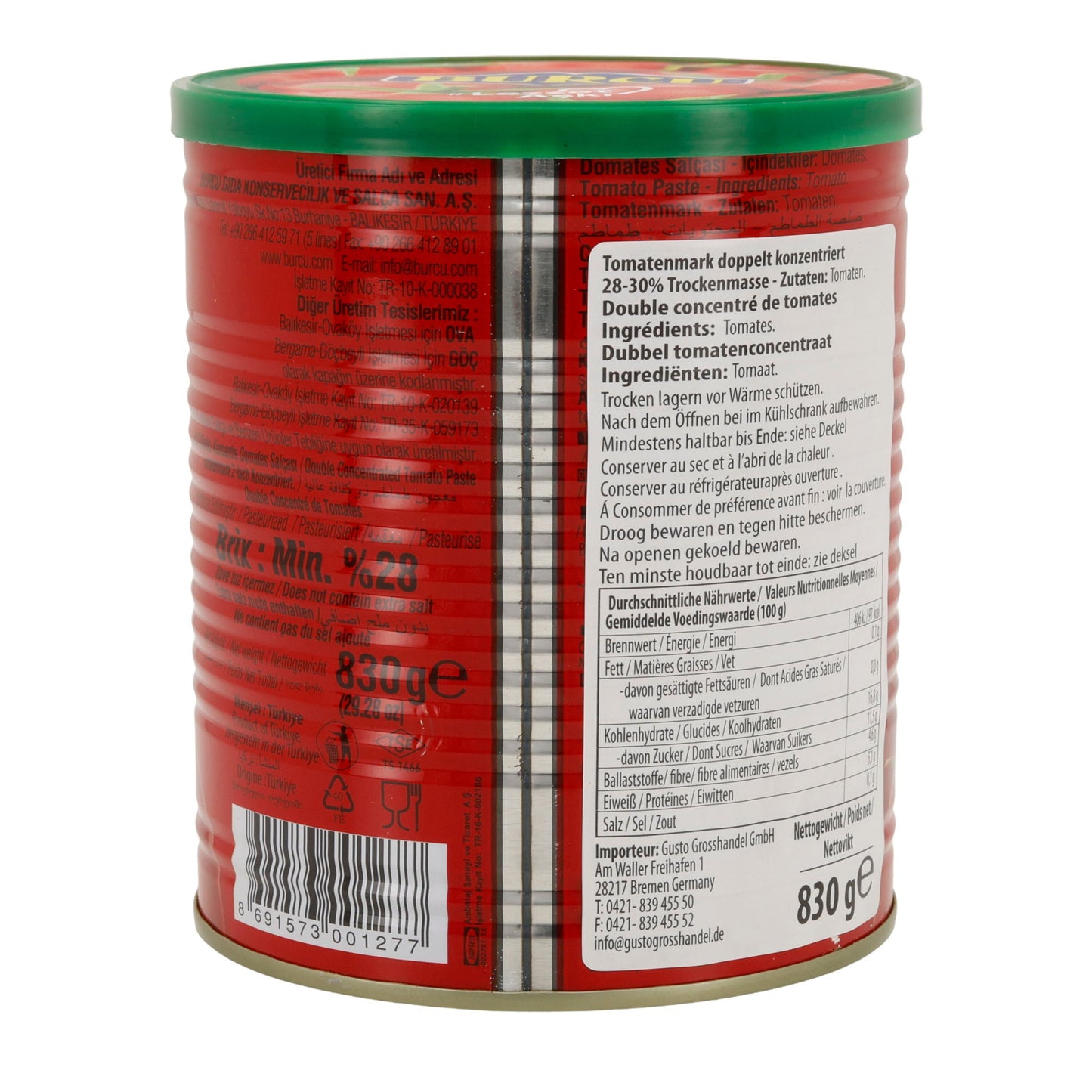 Tomaten-Paste Burcu | Tomtatenmark mit mind. 28% | 830 g