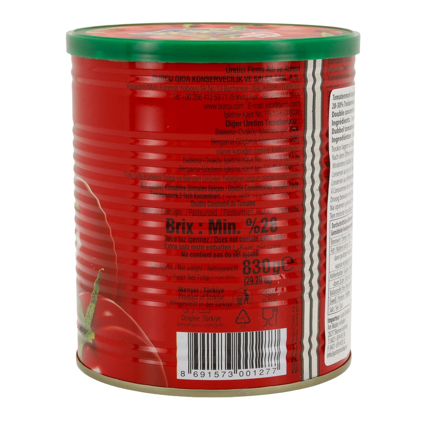 Tomaten-Paste Burcu | Tomtatenmark mit mind. 28% | 830 g