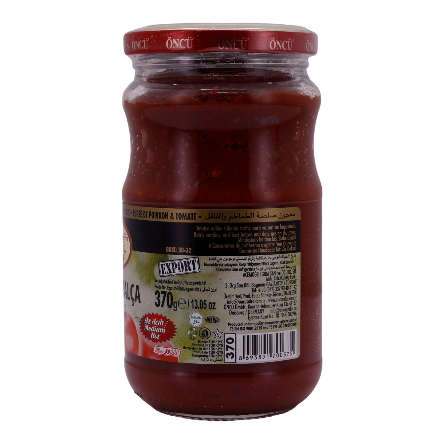 Tomaten- und Paprikamark Öncü | Karışık Salça | Mischung | 370 g – Für die Zubereitung von Saucen und mehr