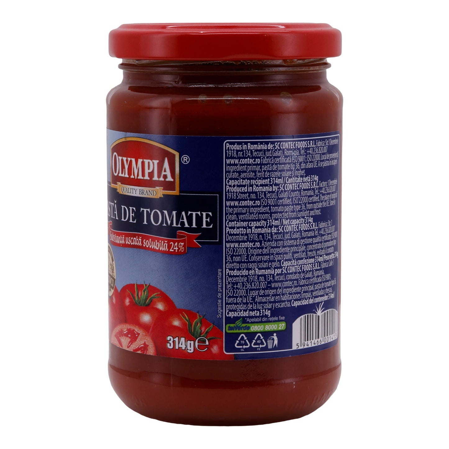 Tomatenmark Olympia | Tomatenpaste | Hochwertiges Tomatenkonzentrat für vielfältige Gerichte | 314 g