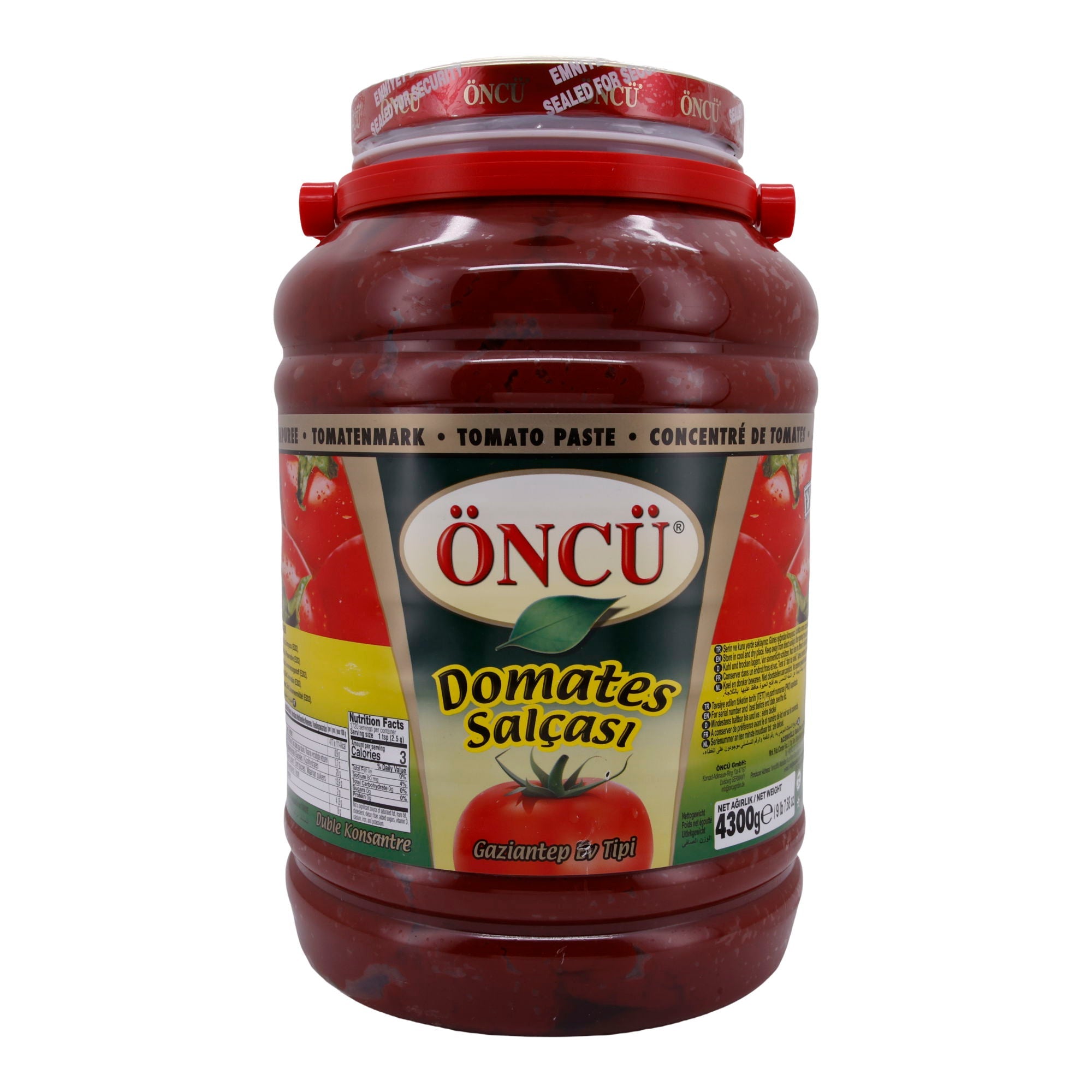 Tomatenmark Öncü | Domates Salçası | Doppelt konzentriert, Gaziantep - Typ | 4300 g - Taste Your World