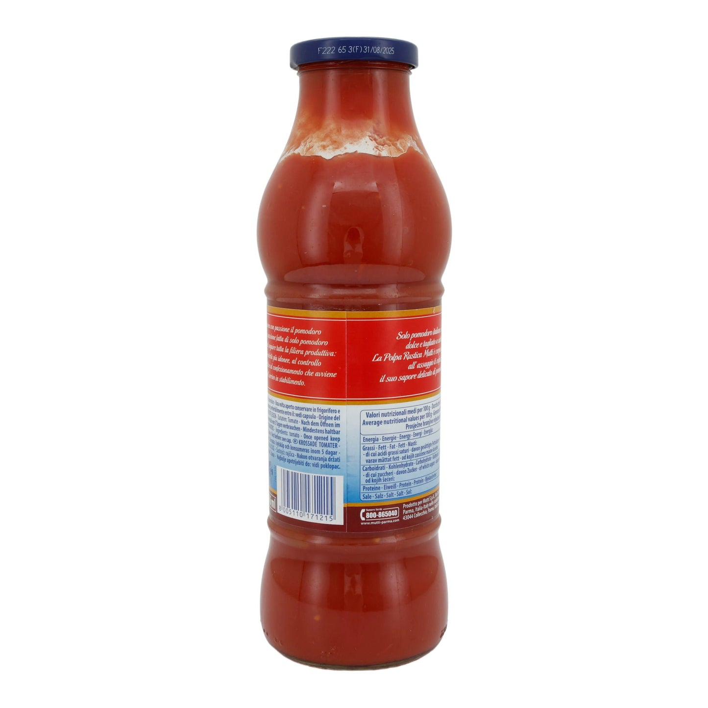 Tomatenmark-Pulpe Mutti | Polpa Rustica di Pomodoro | Hochwertig, authentische Saucen | 690 g
