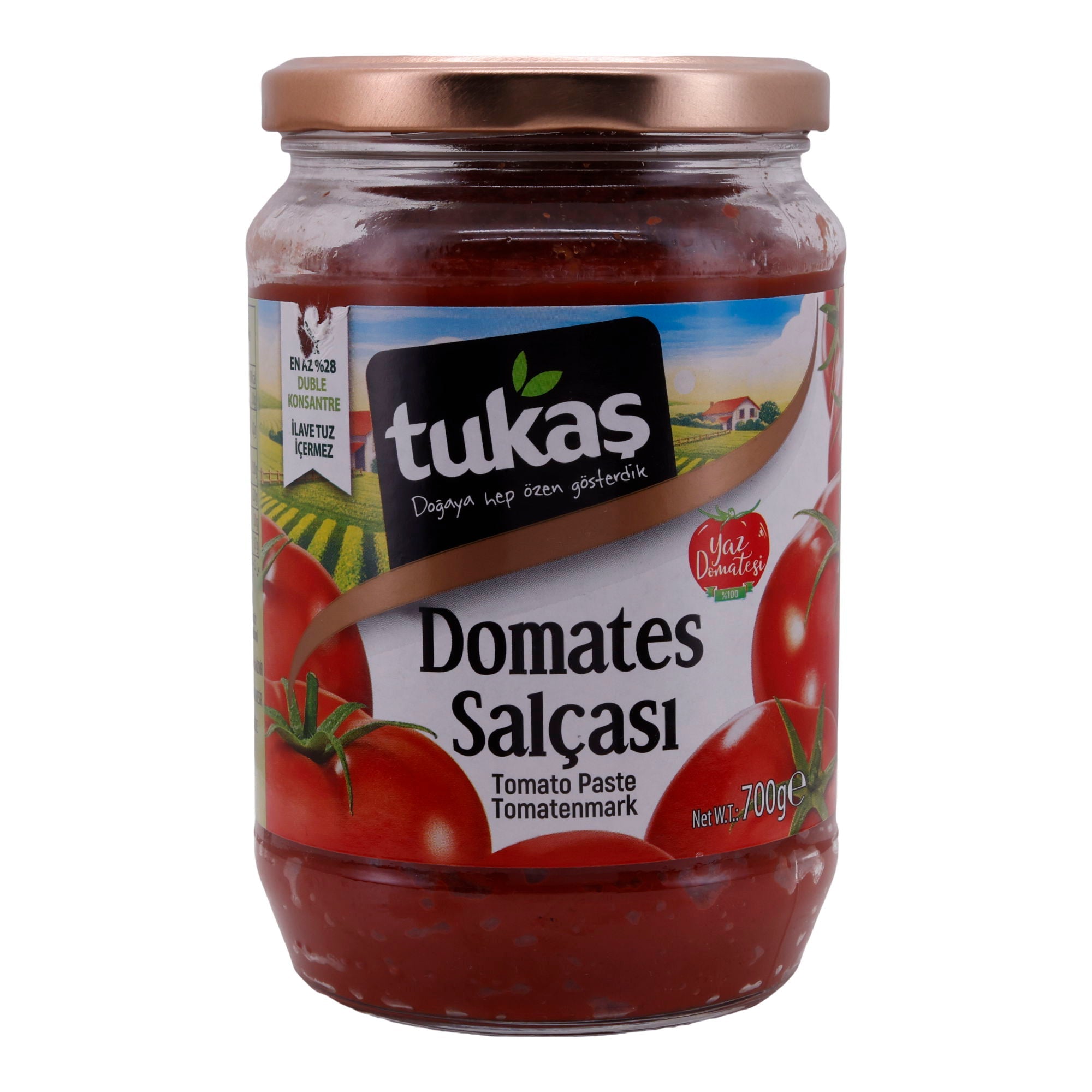 Tomatenmark Tukaş | Doppelkonzentrierte Tomatenpaste | Ideal für mediterrane Gerichte | 700 g Glas - Taste Your World