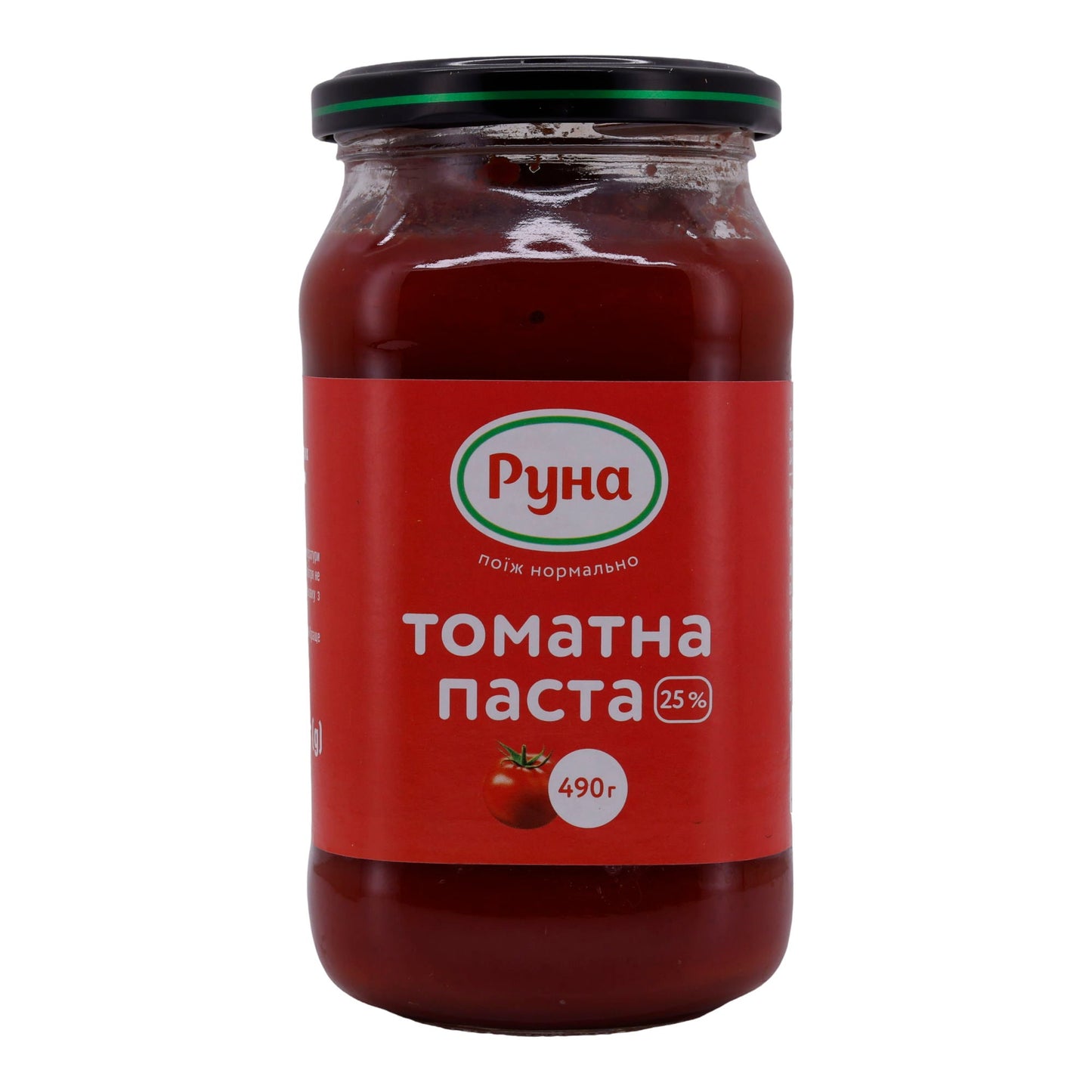Tomatenpaste Runa | 25 % trockene Substanzen | Hochwertiges Tomatenmark aus der Ukraine | 490 g