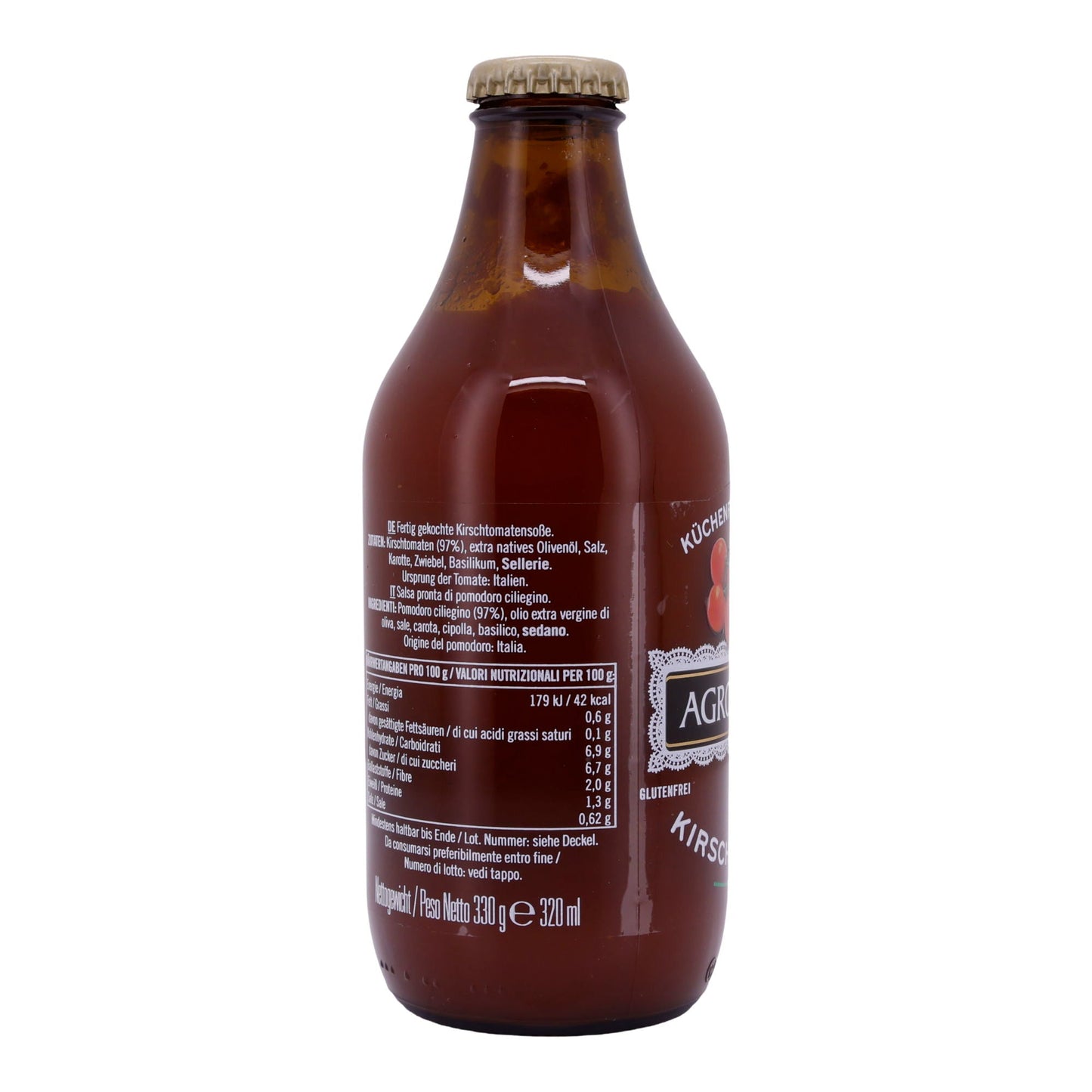 Tomatensauce Agromonte | Kirschtomatensauce | Perfekt für schnelle Gerichte | 330 g