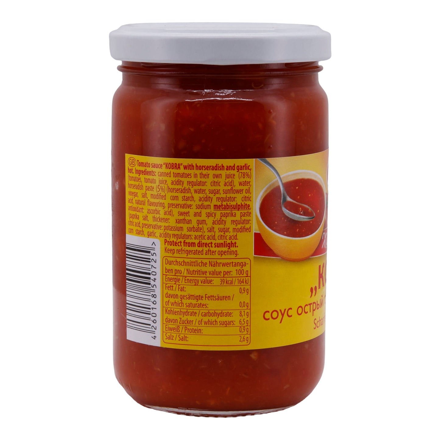 Tomatensoße Leis | Kobra | Scharf, mit Meerrettich & Knoblauch | 280 ml